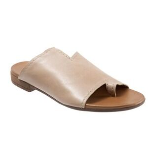 Bueno Tulla Beige Toe Loop Leather Slide Sandals Women's 10.5 EU 41 B1835-250